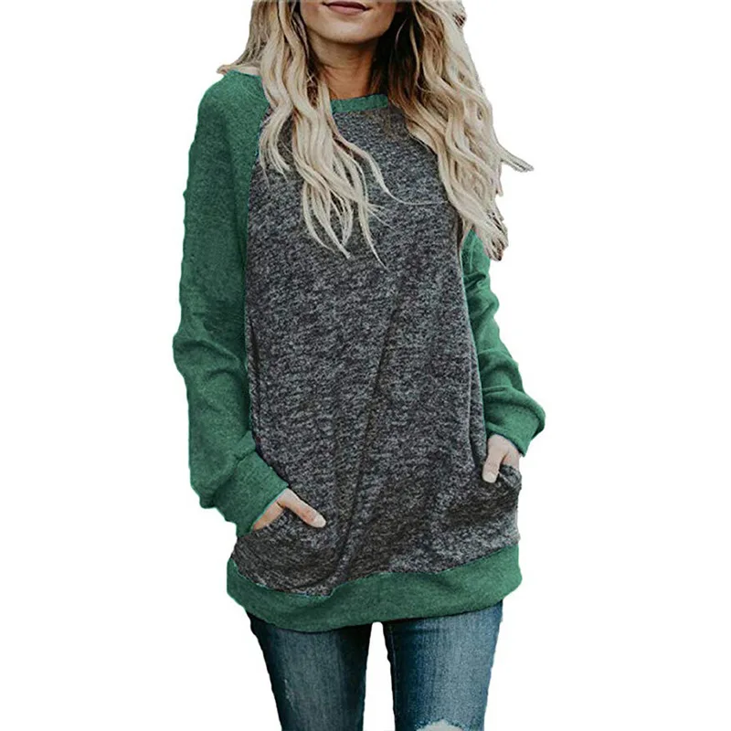 

Fashion Women Blouse Oversize Solid Long Sleeve Casual Long Pullover Shirt Tops