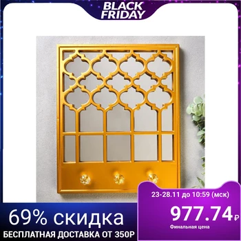 

Decorative hooks with mirror "Azhur" gold 37x30x5 cm 5074897