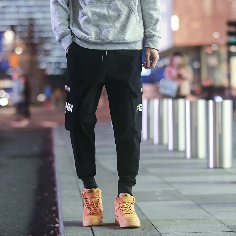 

2019 Spring And Summer New Style Men's Casual Pants Japanese-style Harem Pants Skinny Lettered Embroidery