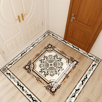 

New European-style parquet floor stickers porch tile stickers waterproof non-slip PVC floor stickers marble stickers