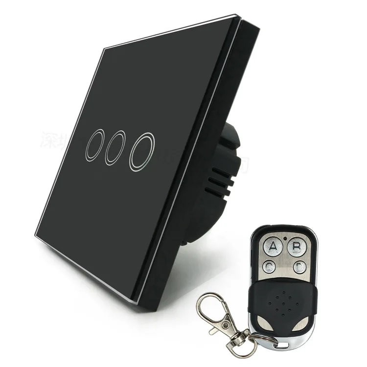 Manufacturers Direct Selling 86 Three Open Single FireWire Wireless Remote Switch Smart Home Touch Switch 433MHZ RF