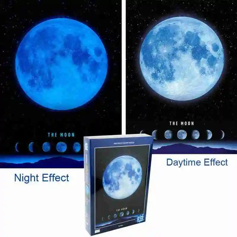 Terre lune Puzzle lumineux 500/568 pièces circulaire astronomie planète univers lune créatif décompression Puzzle enfants adulte cadeau