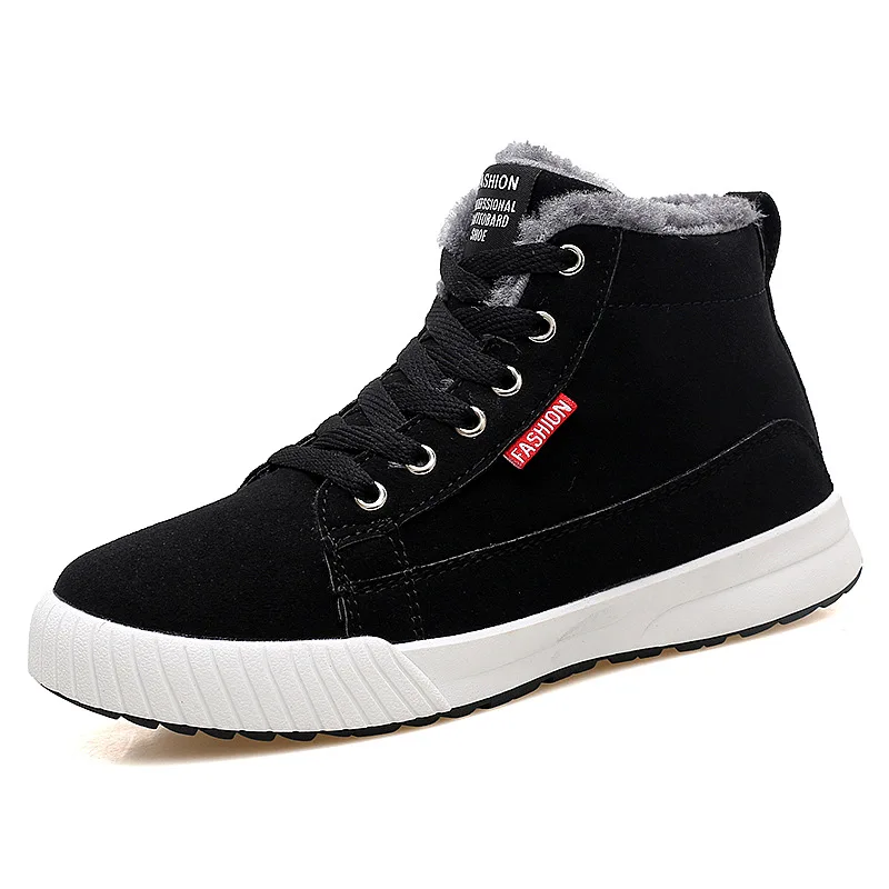 

Autumn & Winter New Style Warm MEN'S Short Boots plus Velvet Hight-top Couples Skate Shoes Women's Thick Bottomed Casual Large S