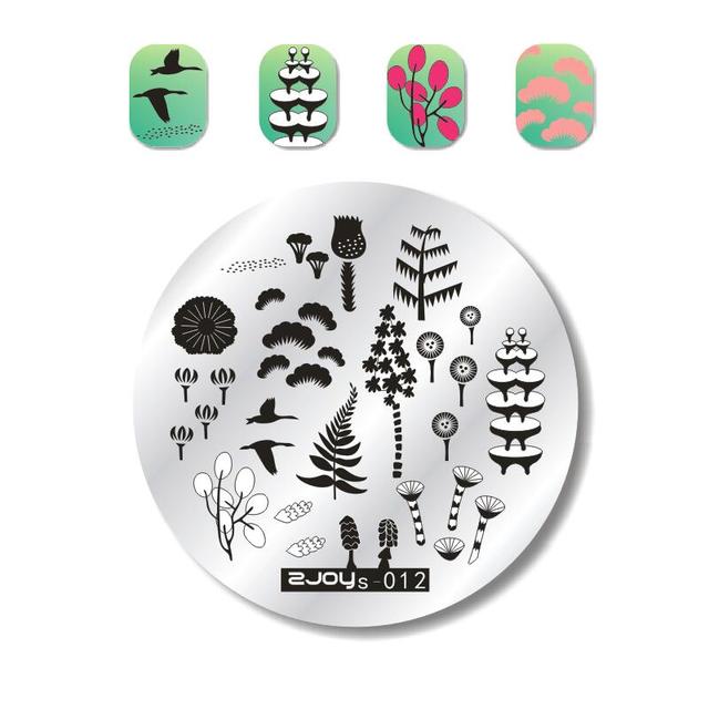 Round Nail Stamping Plates Butterfly/Constellation/Leaf/Bird Stainless Steel Image Stencils Printing Nails Decor 5.5cm Tool