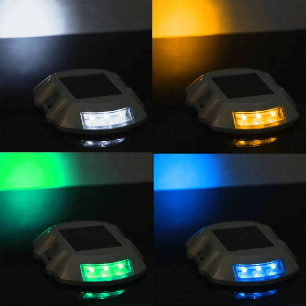 Waterproof blink lamp Path Light Solar Road Stud Paving IP68 Outdoor Driveway Pathway Yard Garden Step Lamps Warning Light