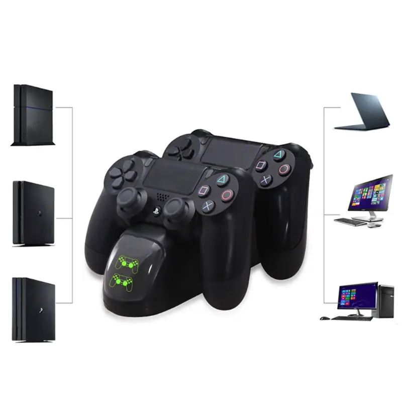 Двойная док-станция PS4 контроллер зарядное устройство игровой джойстик зарядная станция Подставка 95AF