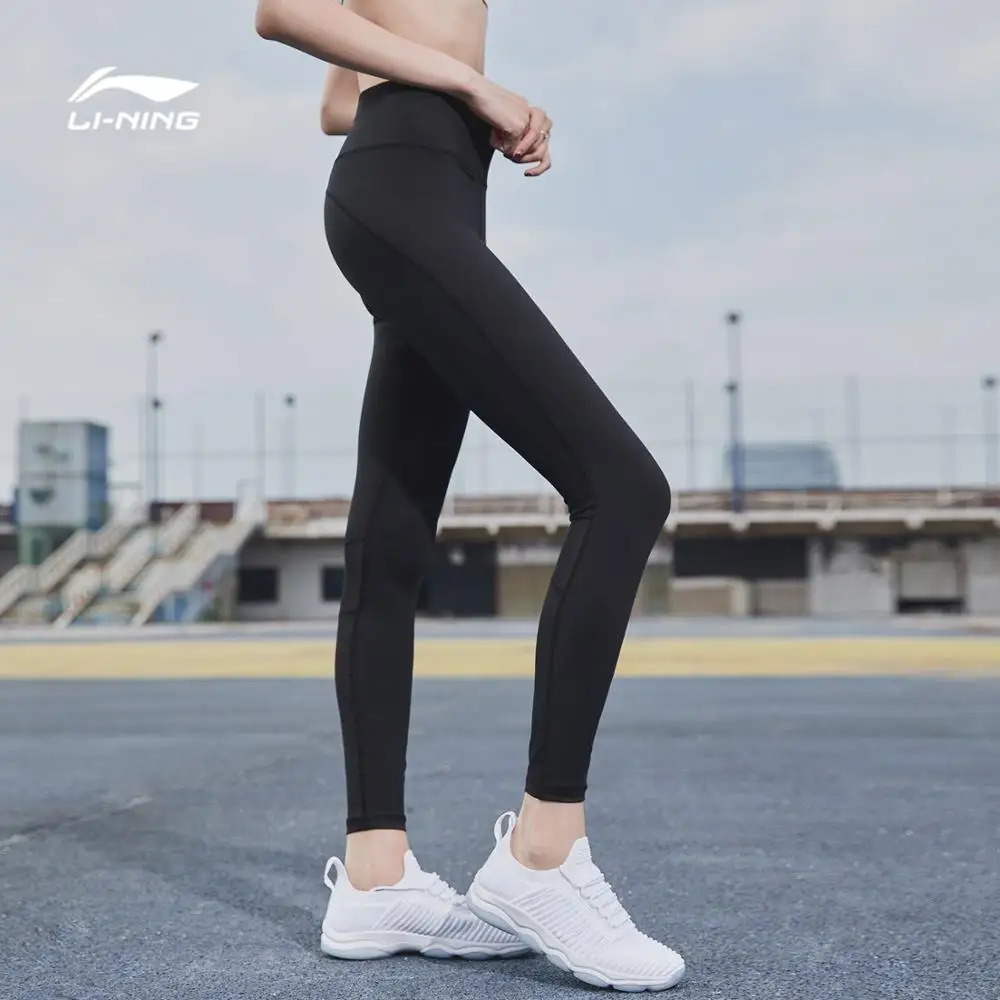 Женские Профессиональные штаны Li-Ning облегающие дышащие спортивные с подкладкой