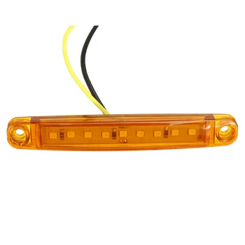 

6pcs Side Marker Light 9 LED Yellow License plate Lamp Car Waterproof Bulb