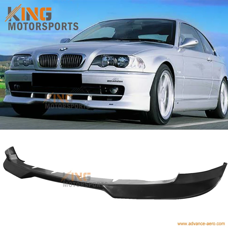 Подходит для 99 03 BMW E46 2Dr купе H стиль переднего бампера губ черный ПУ|front bumper lip|bumper