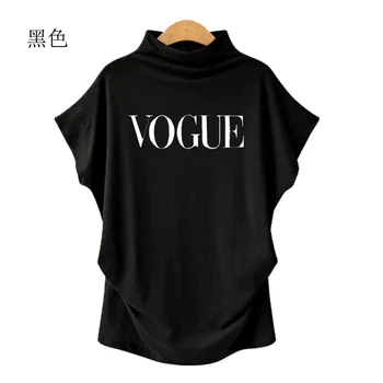 

2020 NEW LOOSE HIGH-NECKED PRINT BOTTOMSHIRT TSHIRT WOMEN C130