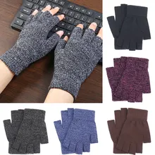

Soft Half-finger Gloves Warm Solid Color Gloves Warm Gloves Elastic Woolen Gloves Convenient Soft Windproof Adult Gloves