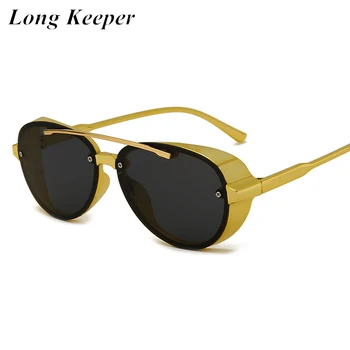 

LongKeeper New Fashion Pilot Sunglasses Women Men 2020 Vintage Metal Frame Punk Sun Glasses Male Cool Retro Oculos de sol UV400