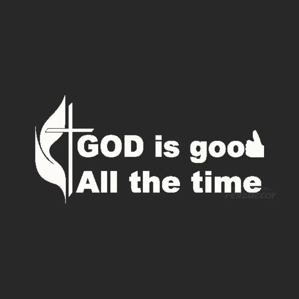 

God Is Good, All The Time Character Pattern Car Body Stickers Cross Christian Religion Vinyl Car Art Decals ZP0232
