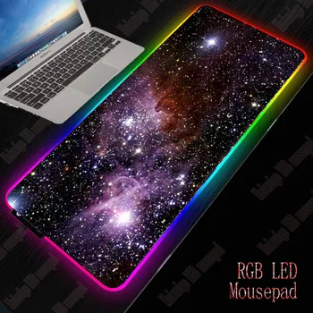 

XGZ Purple Starry Large LED Light RGB Waterproof Gaming Mouse Pad XXL USB Wired Gamer Mousepad Mice Mat 7 Colors for Computer PC