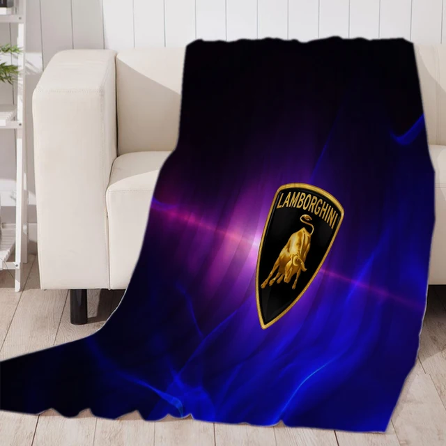 Luxury Lamborghini Sports Car Logo Blanket, Plush Warm Blanket for Winter Bedding, Sofa and Plush House Warm Decoration Gifts green