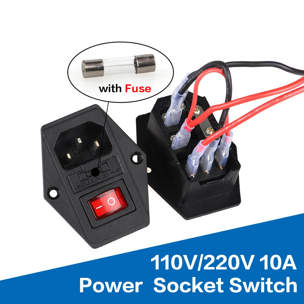 Power Rocker Switch Iec 3 Pin 320 C14 Inlet Power Sockets Switch