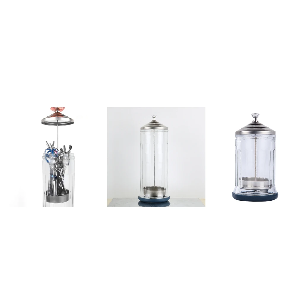 2pcs Disinfecting Disinfection Jar Sanitizer Glass Jar for Barber Manicure