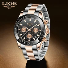 

2021 New LIGE Top Brand Men Quartz Wristwatch Luxury Waterproof Sports Watch Male Clock Chronograph Watch Mens Relogio Masculino