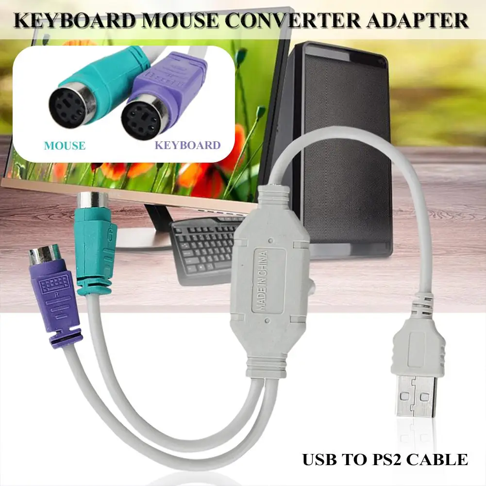 USB к PS/2 клавиатура переходник для мыши папа PS2 Женский круглому порту мышь кабель