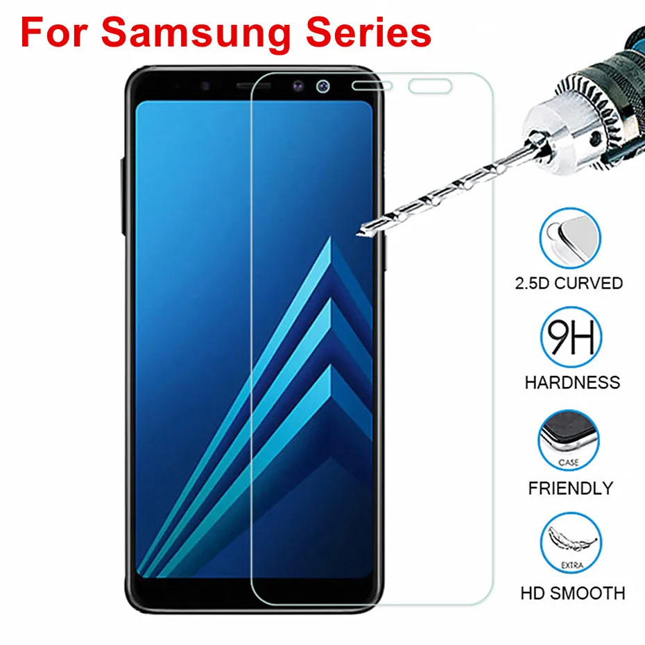 Закаленное стекло для Samsung galaxy A5 A6 A7 A8 2018 защитная пленка экрана samsung A3 2016 2017