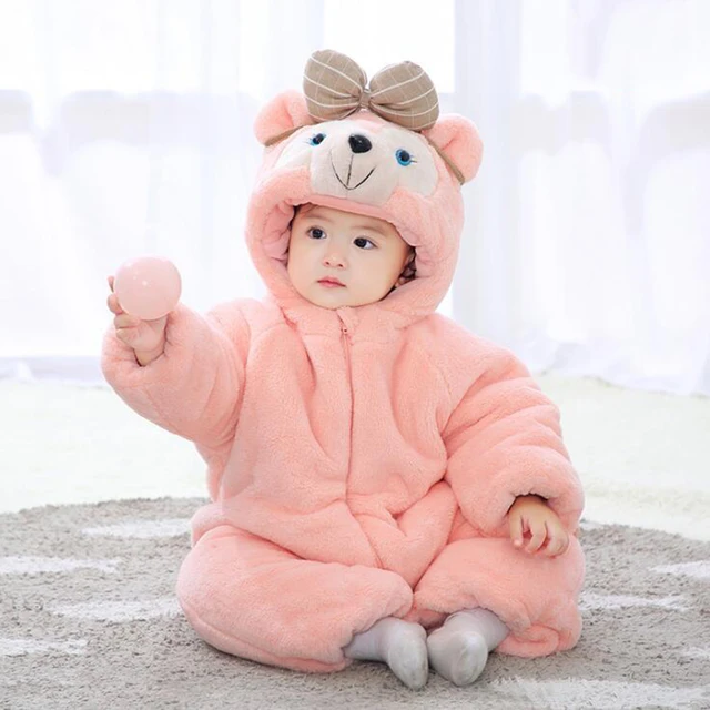 Pyjama Caméras Dôme Babi Fille Vêtements Hiver Chaud Flanelle Bébé  Combinaisons One Piece Hooded Animal Cartoon Cosplay Costume Enfants  Salopette Bébé