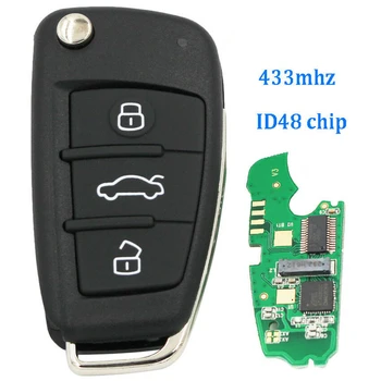 

3 Buttons Car Keyless Go Smart Remote Key 315Mhz 434Mhz with ID48 Chip for Audi A1 Q3 TT R8 Semi Intelligent Car Remote Key