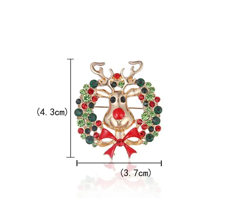Chissen рождественские радужные стразы брошь «олень» для новогоднего украшения Санта Клаус брошь для обуви булавка карета Ювелирные изделия Подарки