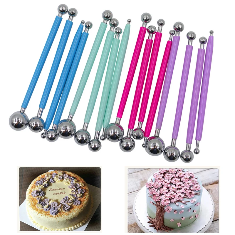 

4 Pcs/set Cake Flower Modelling Ball Tools Pastry Fondant Decorating Sugarcraft Mold DIY Cake Tools