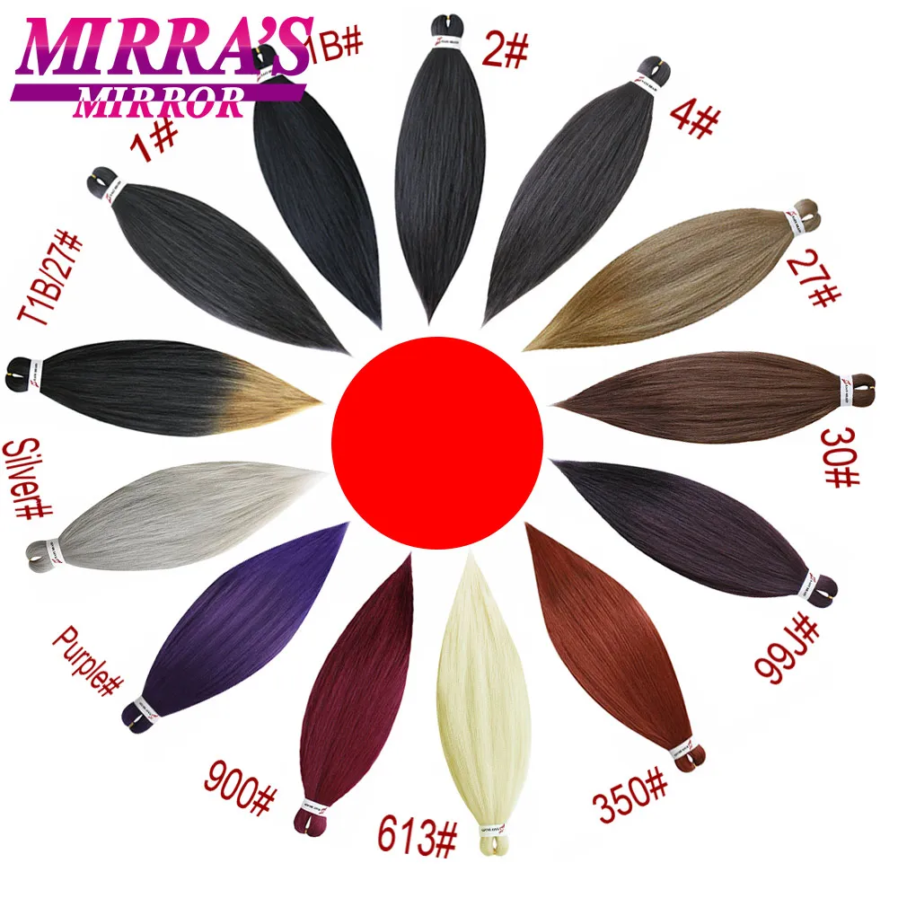 Mirra's зеркальный синтетический Омбре плетение волос предварительно растягивается прямое наращивание волос Yaki крючком легко пучки кос-жгутов зеленый красный