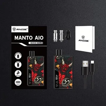 Kaufen Heißer Rincoe Manto AIO 80W Pod Mod Kit angetrieben durch einzelne 18650 batterie mit max 80W ausgang Elektronische zigarette vape kit vs hugo