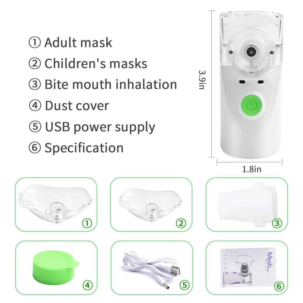Inhale Nebulizer Silent Mute Asthma Atomizer Handheld Portable Mist Atomization Moisturizer Steaming Tool For Children Adult