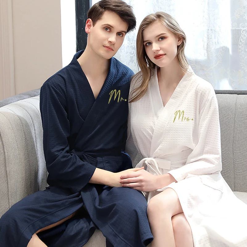 Wedding Party Customize Nama Date Women Men Bathrobe Kimono Dressing Gown Bride Groom Bridesmaid Robe