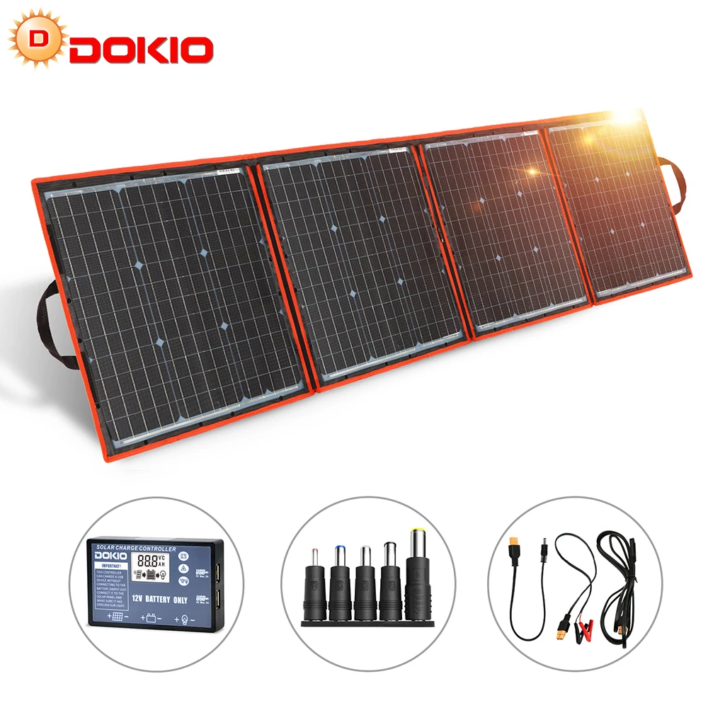 Dokio 150W Draagbare Zonnepaneel 12V Solar Batterij Voor Thuis/Auto/Boot Opvouwbaar Zonnepaneel 150W Monokristallijn