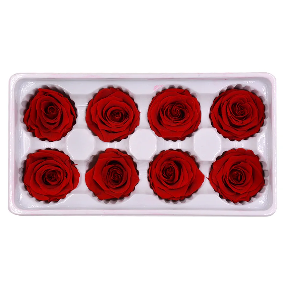 

Immortal Dried Flower Preservation Rose Flower Head Christmas fFactory Direct Sales A-level 4-5cm Wedding Diy Gift Box Shooting