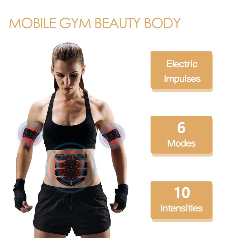 Charging Muscle Stimulator Slimming EMS Electric Massager LED Anti-cellulite Massager Exercise Fitness Equipment 8-Pack Trainer