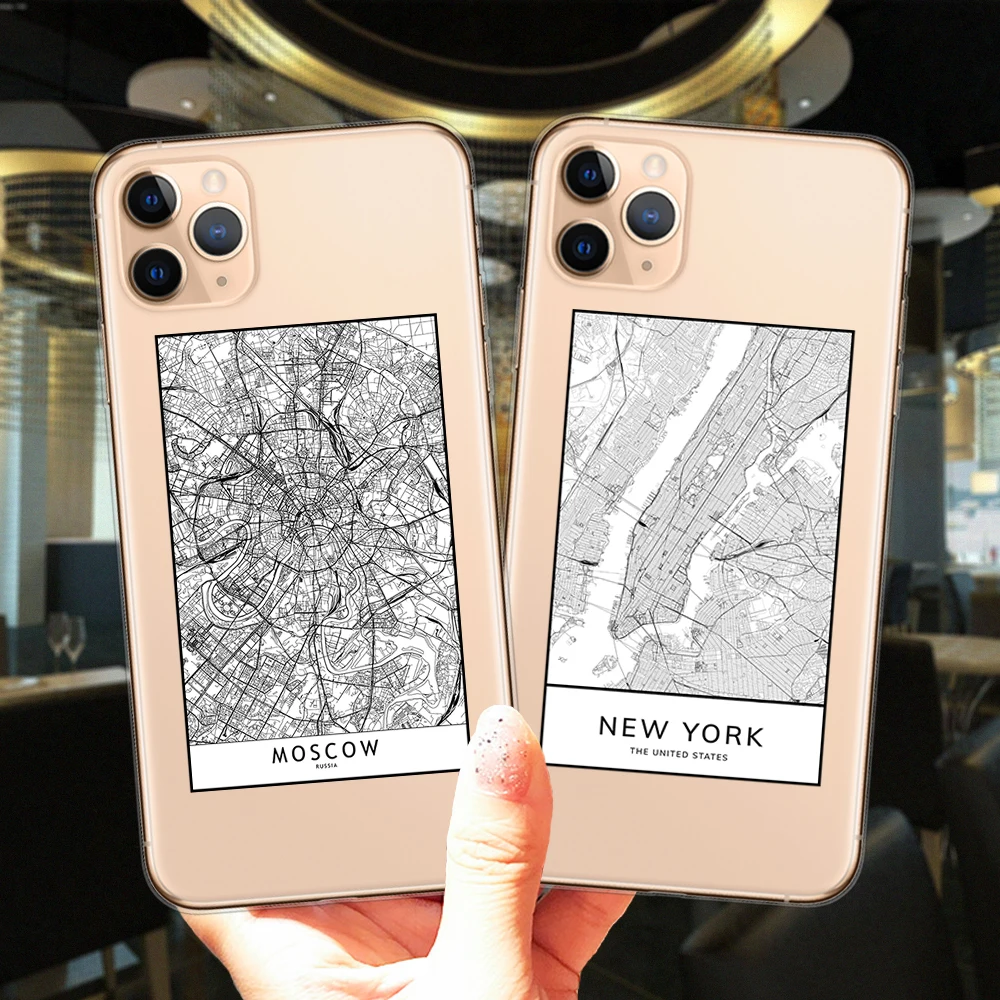 Чехол для iPhone 12 Mini 11 Pro XS Max X XR 6S 8 7 Plus 5S SE 2 мягкий силиконовый чехол с картой мира