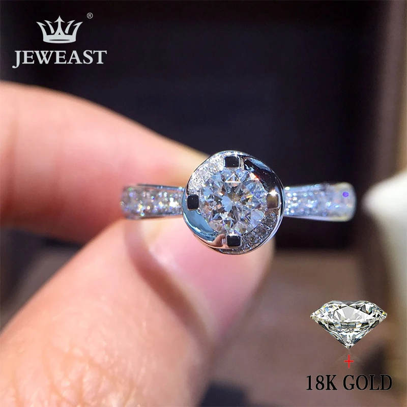 Кольцо с натуральным бриллиантом 18K золото чистое красивое кольцо драгоценными