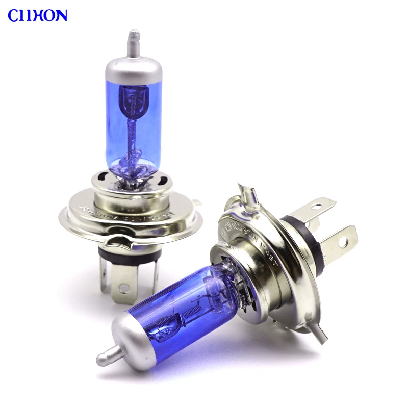 Ciihon 2x белый 5500K Янтарный 3000K Галогенные лампы H4 100W кварцевые стеклянные