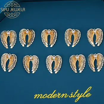 

10Pcs/set New Rhinestone Hollow Wing Pendant Golden Multi-layered Wings Charms Accessories for DIY Necklaces Pendants Jewelry