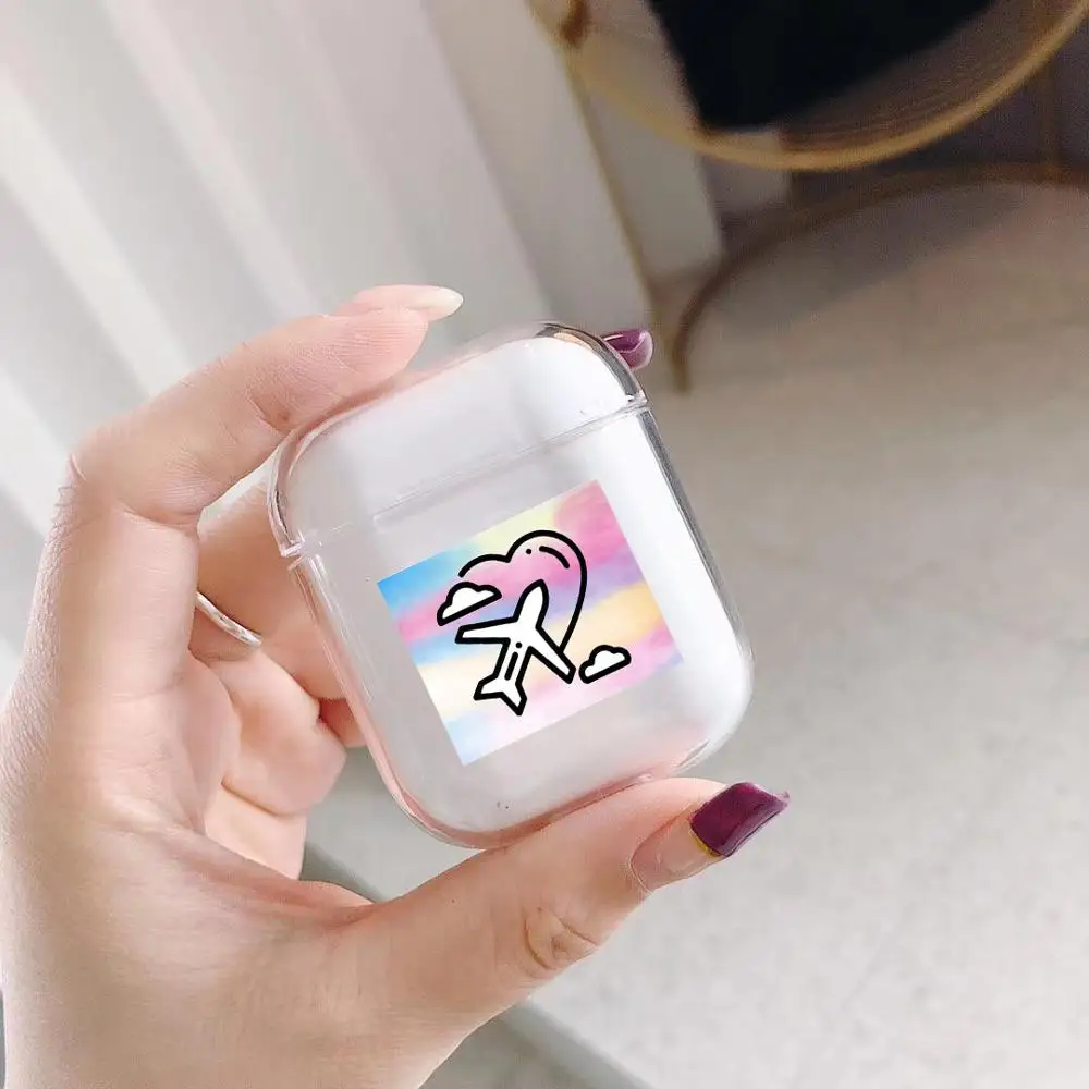 Хроматический Модный чехол для наушников Apple Airpods простой милый сердечко Bluetooth Pop