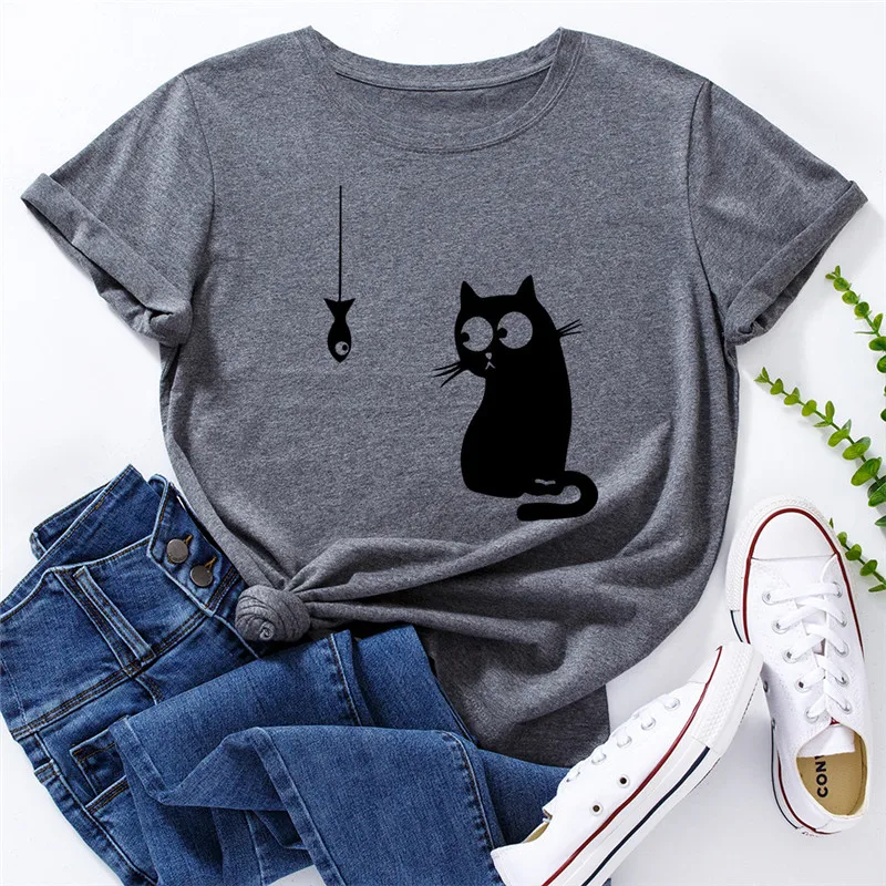 funny fish cat t shirts for women gifts for cat lovers cat themed gifts
