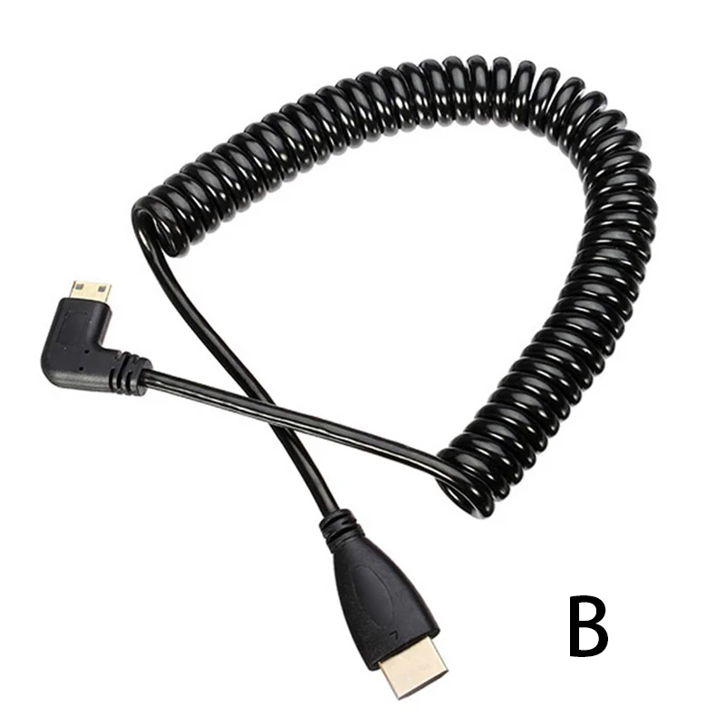 Микро HDMI кабель Весна расширение 90 градусов угол Портативный прочный для