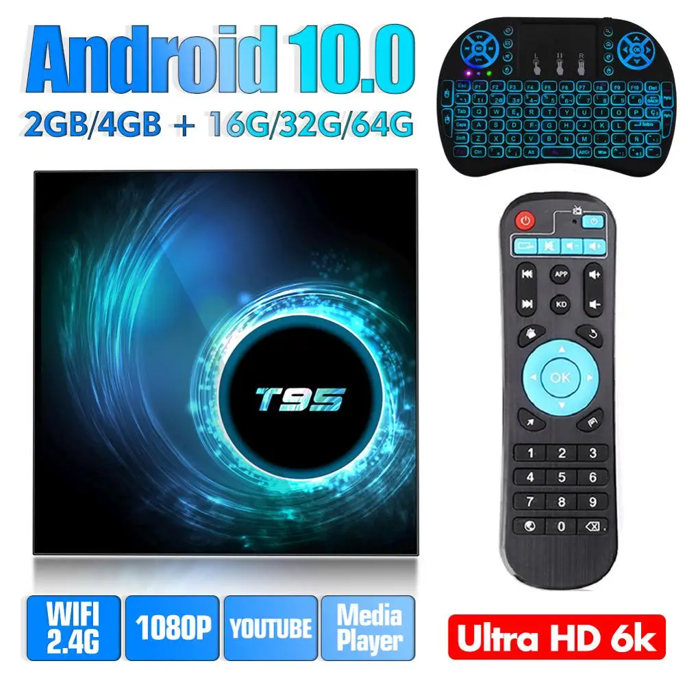 Смарт-ТВ коробка Android 10 0 6K со сверхвысоким разрешением Ultra HD 4G Оперативная память