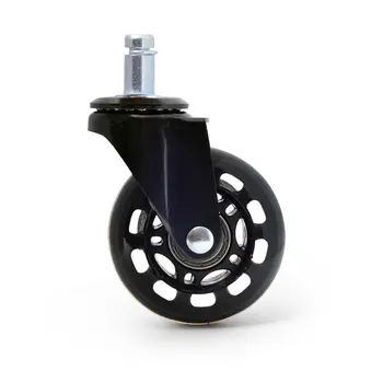 

2.5Inch/3Inch PU Universal Wheel Circlip Caster Black Strong Load Bearing Transparent Wheel Office Chair Silent Wheel