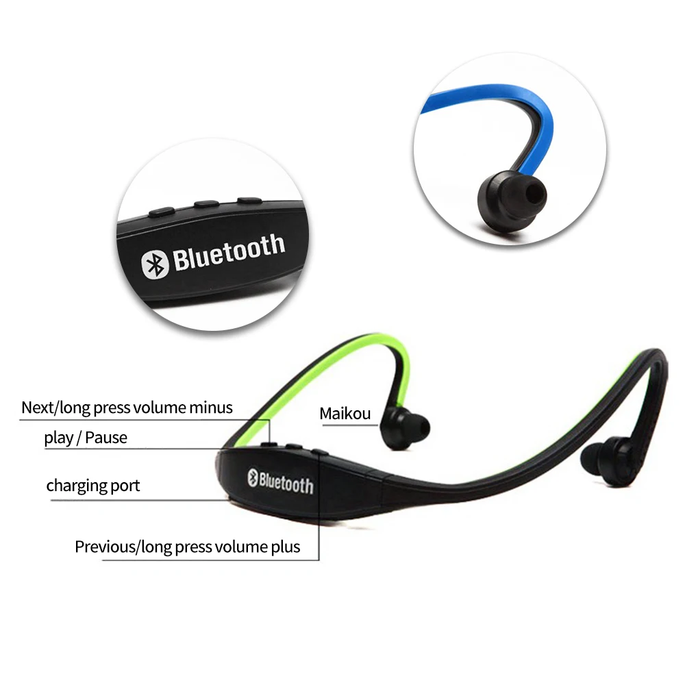 S9 Bluetooth беспроводные наушники Bluetooth наушники с микрофоном Поддержка TF/SD карты громкой связи спортивная Гарнитура для iPhone huawei XiaoMi