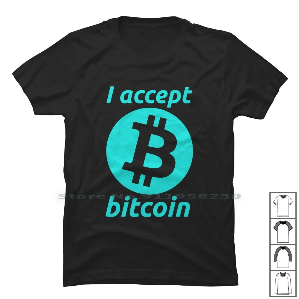 Accetto La Maglietta Bitcoin 100% Cotone Bitcoin Music Humor Coin Fun Bit Ny Funny Music