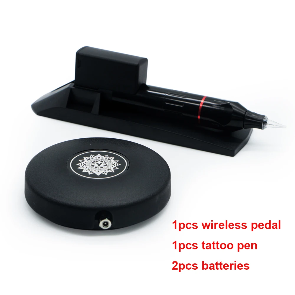 

wireless pedal tattoo pen with battery replacement battery tattoo gun rechargeable tattoo pen gun machine tattoo kit