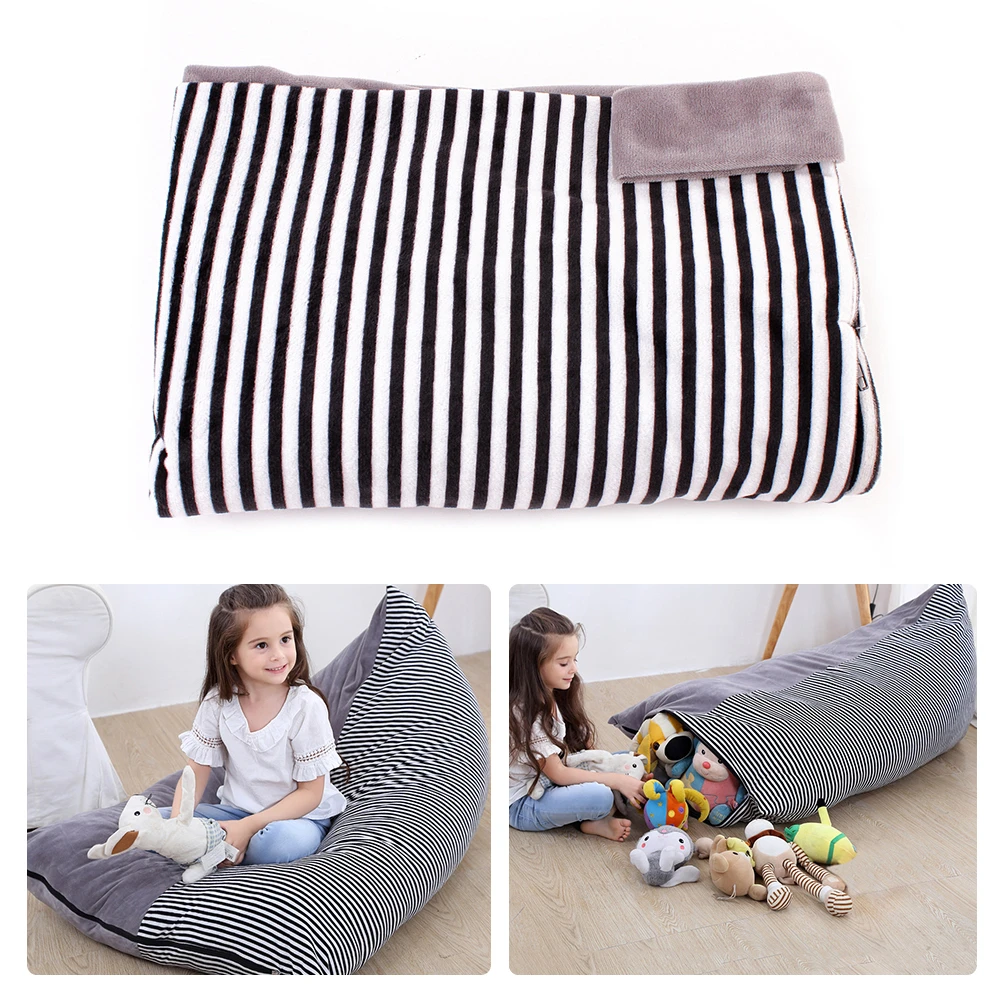 Kid Storage Bean Bag Large Pillows Stuffed Animal Plush Toys Soft Pouch Fabric Lounge Chair Sofa Patchwork Pillow Organizer B4 | Дом и сад