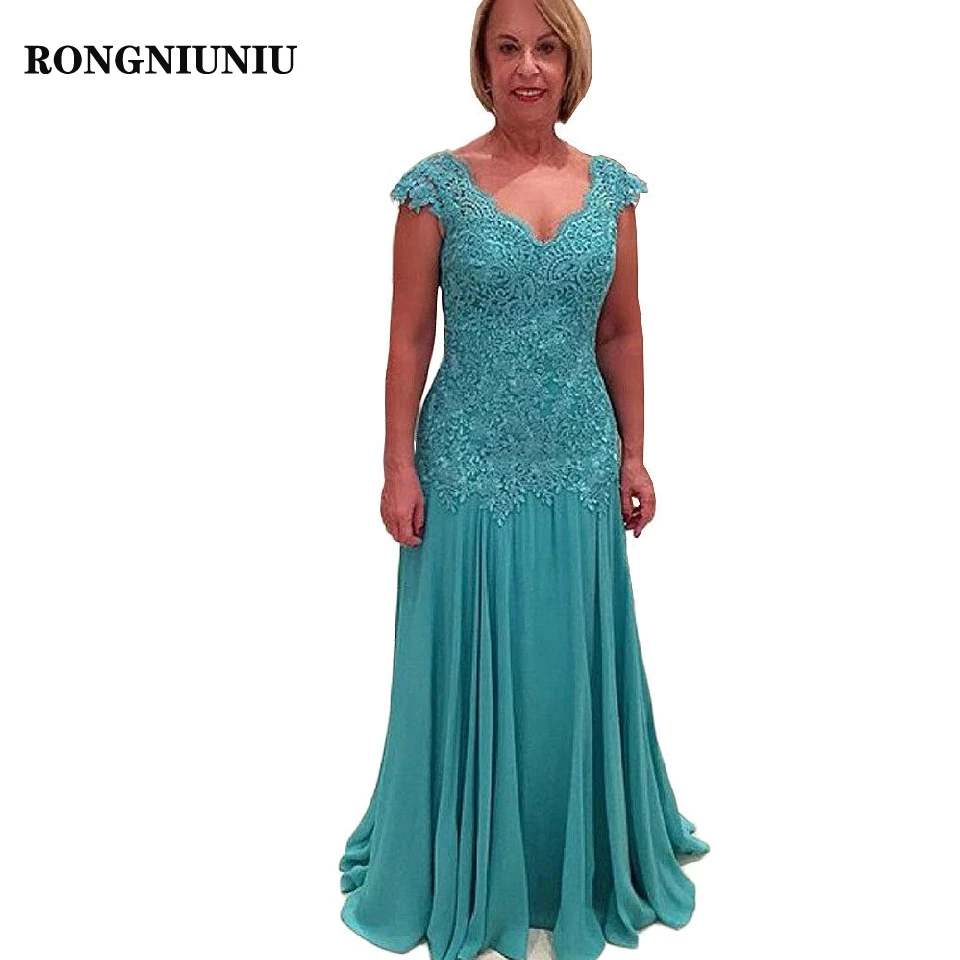 Платья для свадьбы размера плюс для мамы и жениха, Vestido de Madrinha, скромное вечернее платье с кружевной аппликацией, вечерние платья - Цвет: pic color