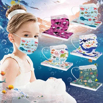 

50PCS mascarillas Cartoon Kids Disposable Mask 3 Layer Filter Dust Children's Protective Face Mask masque Fast Delievry Hot Sell
